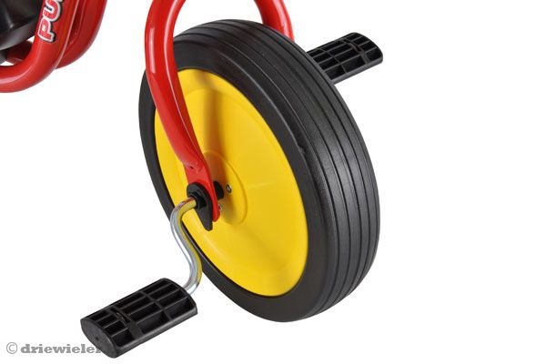 Voorwiel met geluidsarme band.