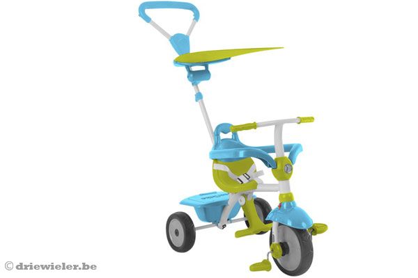 Met o.a een afneembare en verstelbare duwstang.