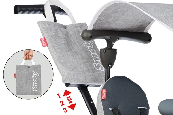 Verstel- en afneembare duwstang met tas