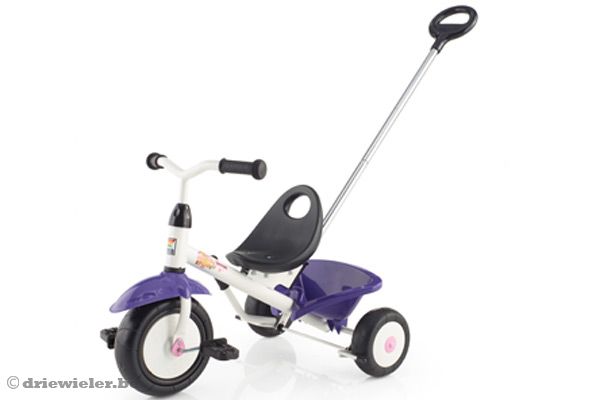 Complete driewieler met duwstang.